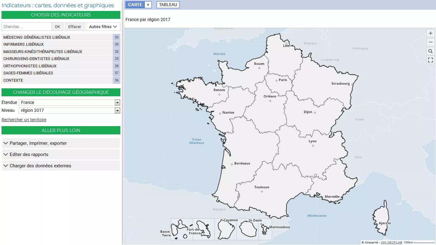 Capture d'écran du site internet Cartosanté
